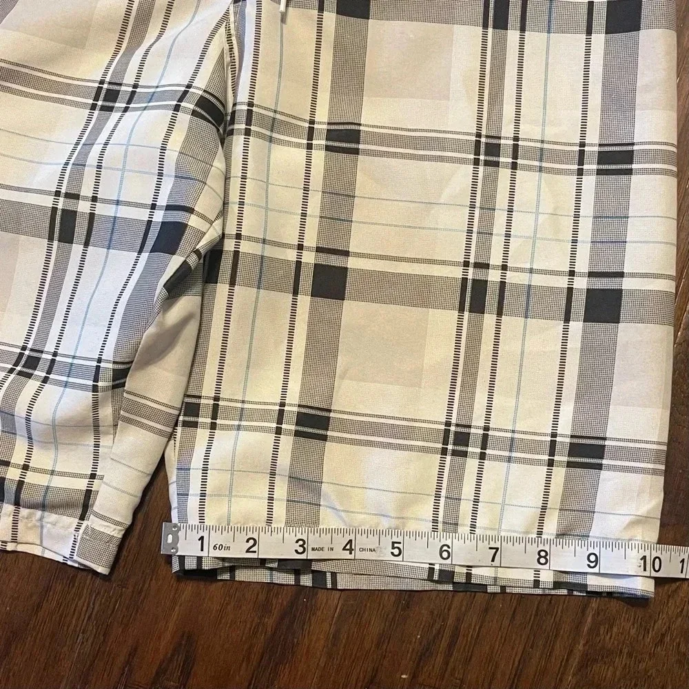 Carbon Plaid Cargo Swim Board Shorts Pockets Y2K